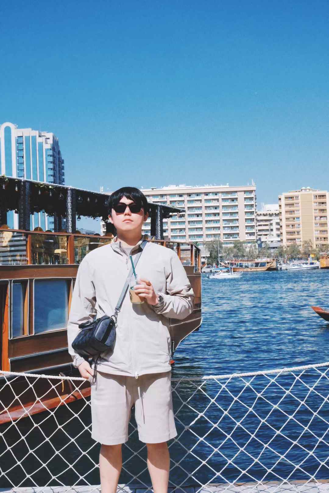 Waterfront travel moment